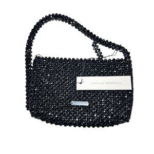 Loeffler Randall Black Beaded Marleigh Shoulder Purse Defective